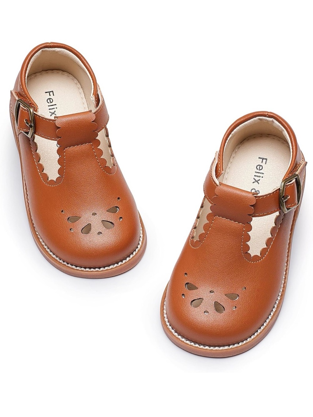 NWT Felix & Flora Retro Brown T-Strap Mary Jane Dress Shoes - Size 7 Toddler